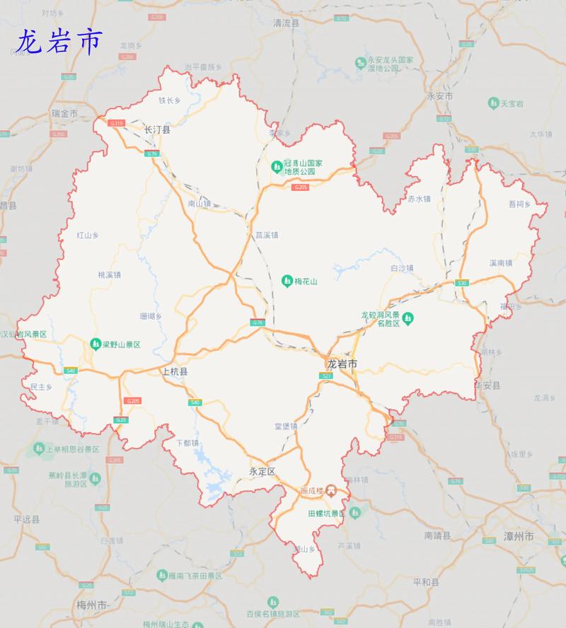 龙岩地区地图全图,龙岩地图全览攻略