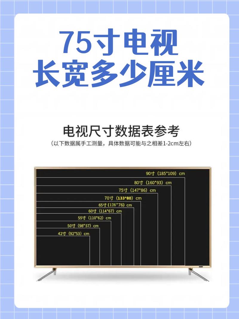 75电视机尺寸是多少厘米长宽,75寸电视机尺寸：长宽对照一览